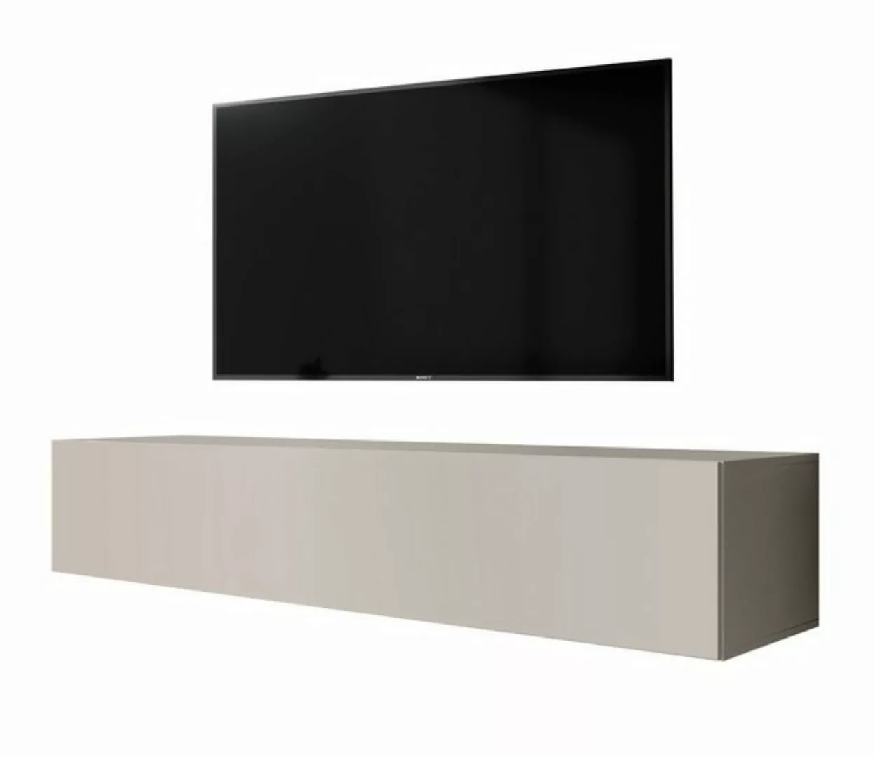 Furnix TV-Schrank ZIBO 160 cm Lowboard TV-Kommode Fernehschrank Beige Wandm günstig online kaufen