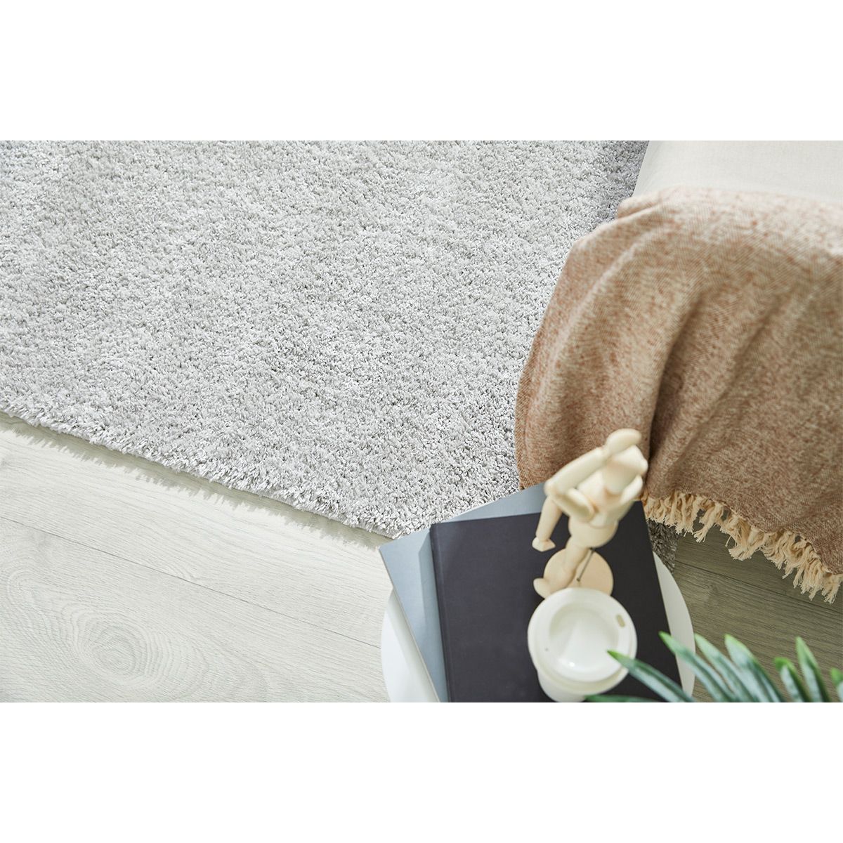 HOMCOM Hochflor Teppich Grau 110 x 60 x 4 cm   Aosom günstig online kaufen