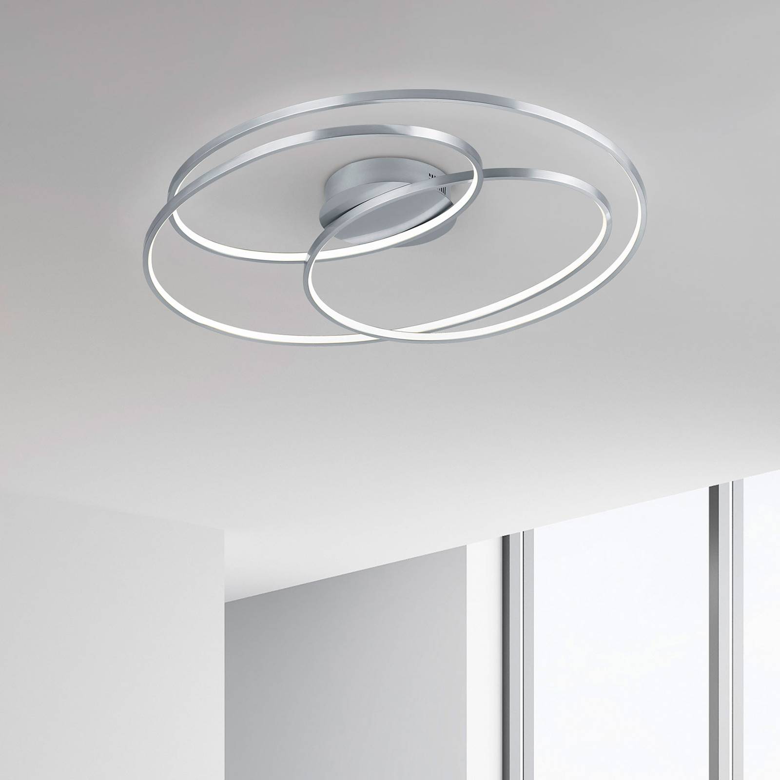 LED-Deckenlampe Gale, 80 cm, nickel matt günstig online kaufen