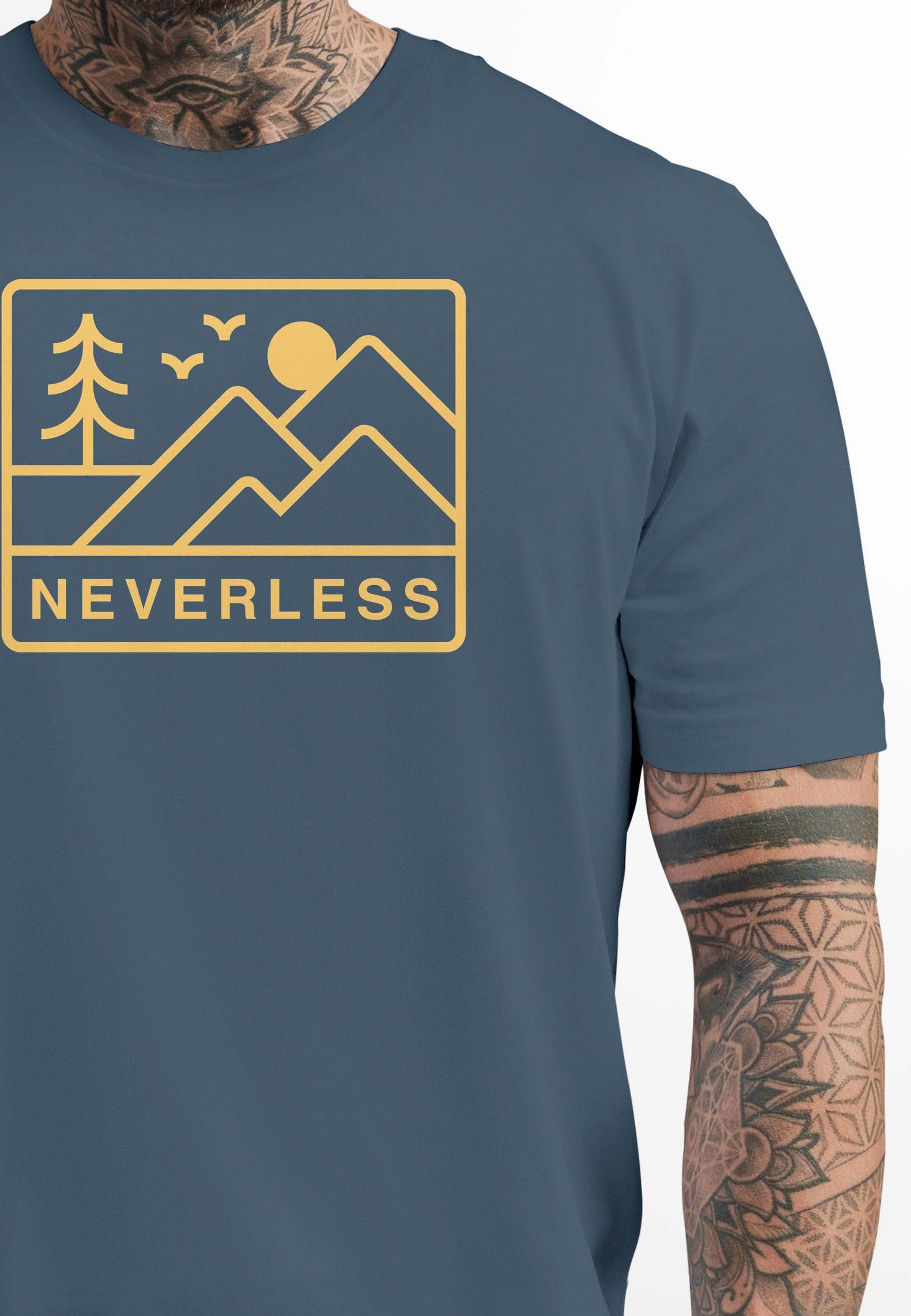 Neverless Print-Shirt Herren T-Shirt Outdoor Grafik günstig online kaufen