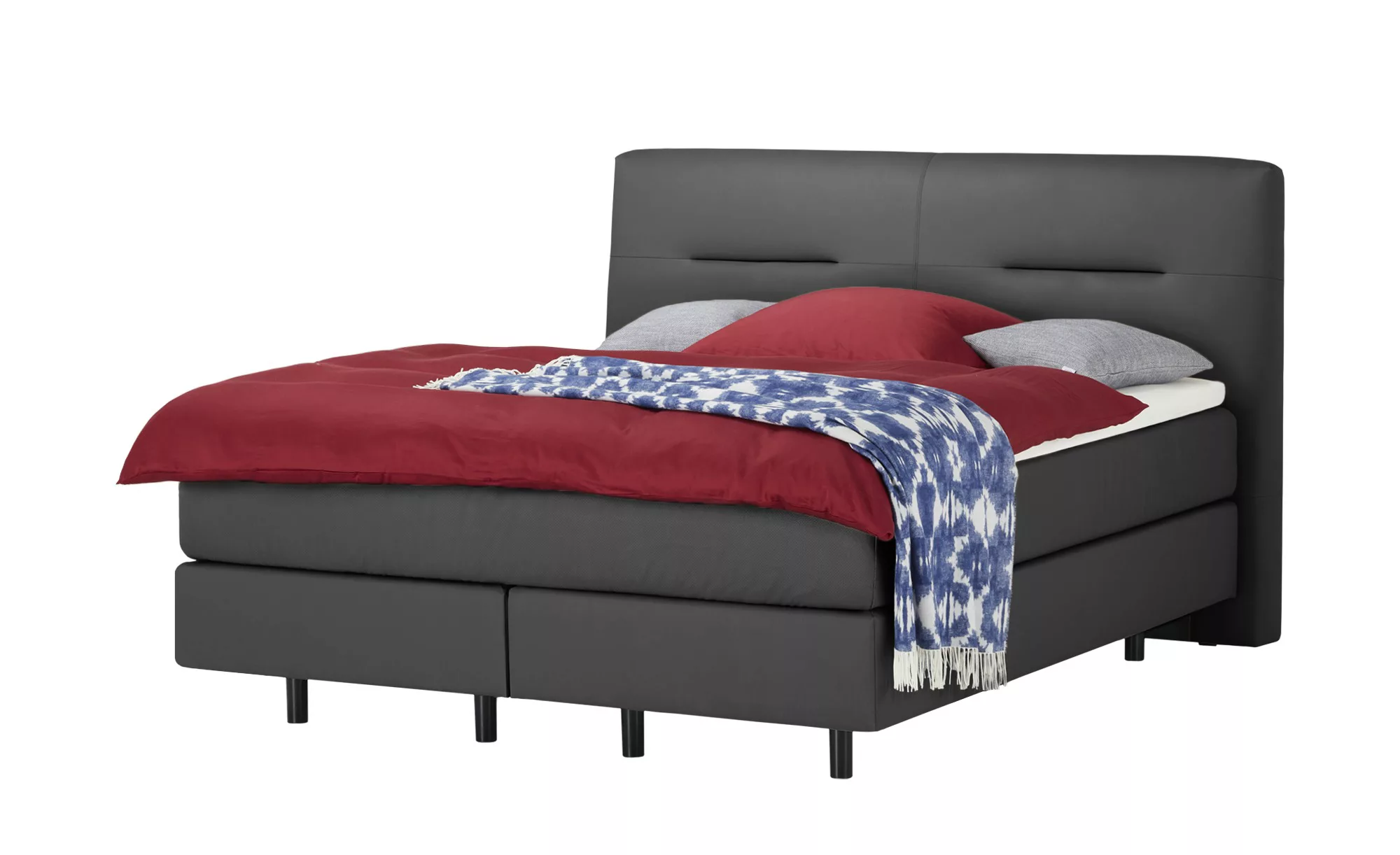 vanDoorn Boxspringbett  Earl ¦ grau ¦ Maße (cm): B: 196 H: 126 Betten > Kom günstig online kaufen