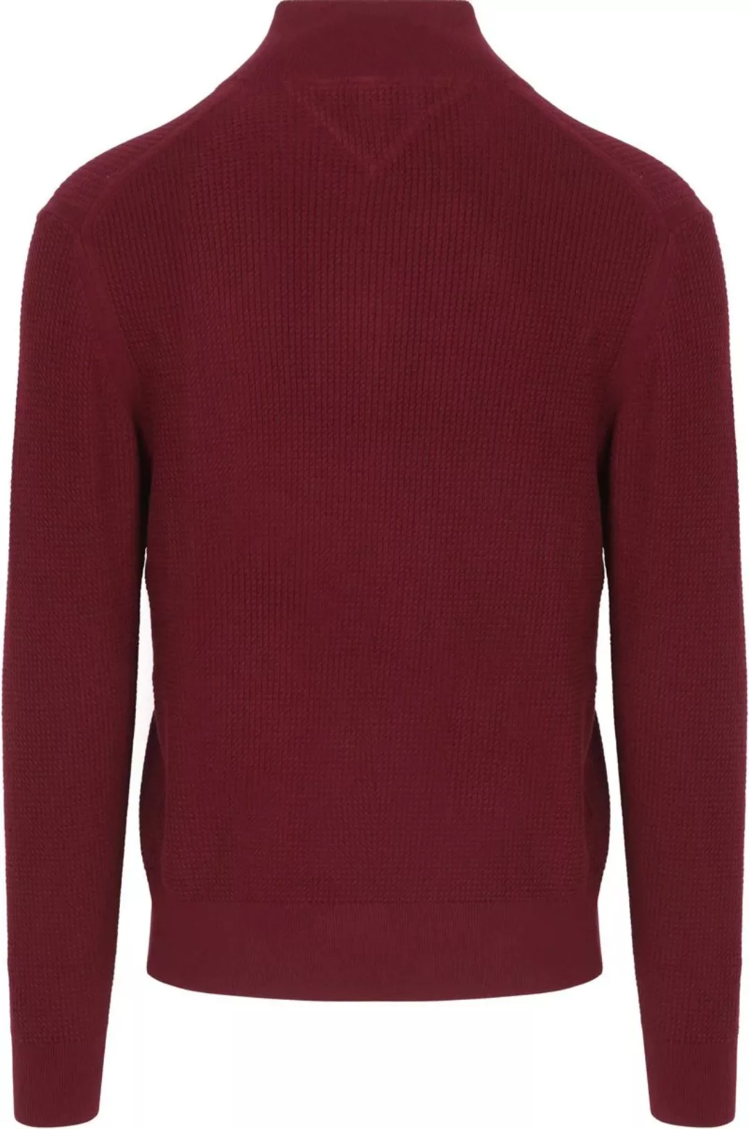 Tommy Hilfiger Half Zip Kabelpullover Bordeaux - Größe M günstig online kaufen