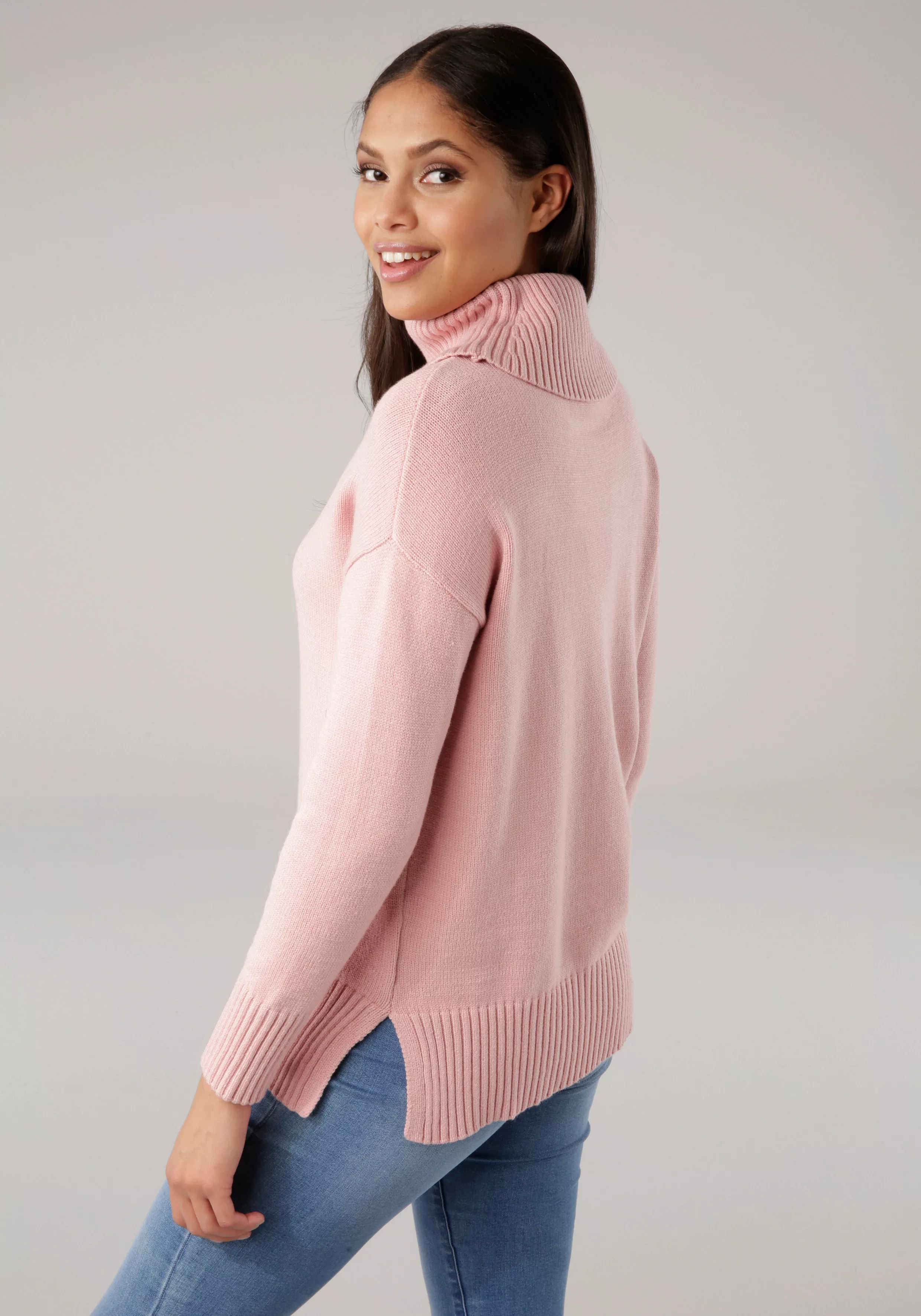 Tamaris Rollkragenpullover mit Rippdetails günstig online kaufen