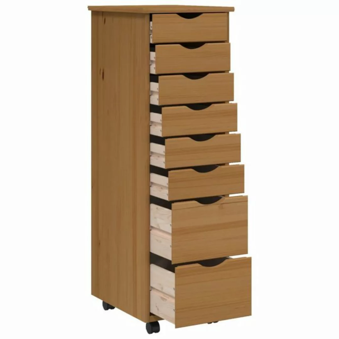 vidaXL Aktenschrank Rollschrank mit Schubladen MOSS Honigbraun Massivholz K günstig online kaufen