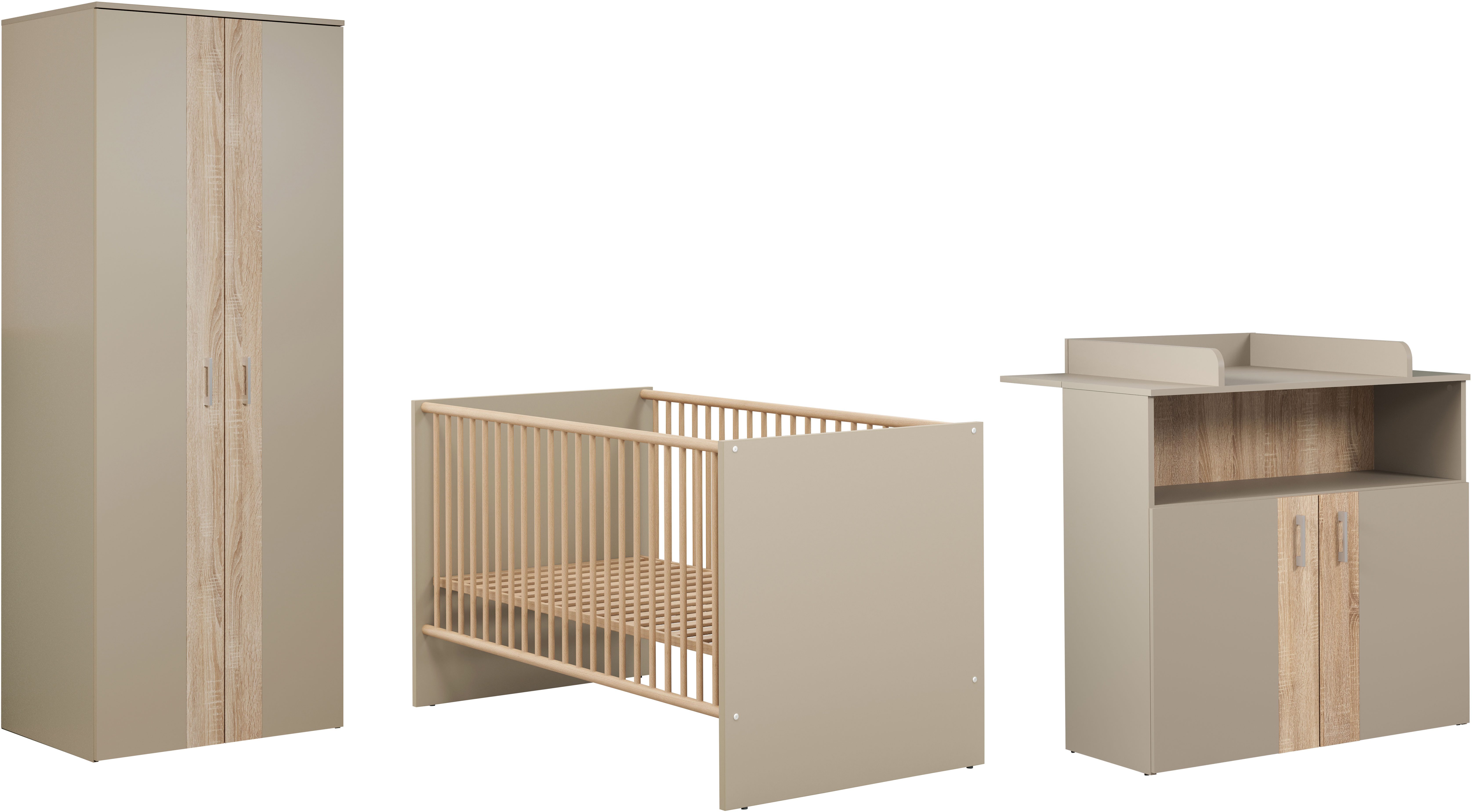 trendteam Babymöbel-Set "Beja", (Set, 3 tlg.), Gitterbett, Wickelkommode un günstig online kaufen