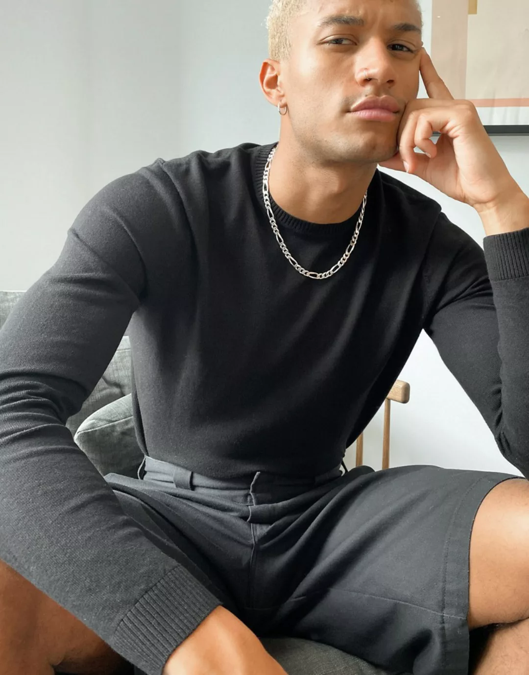 ASOS DESIGN – Schwarzer Pullover aus Baumwolle günstig online kaufen