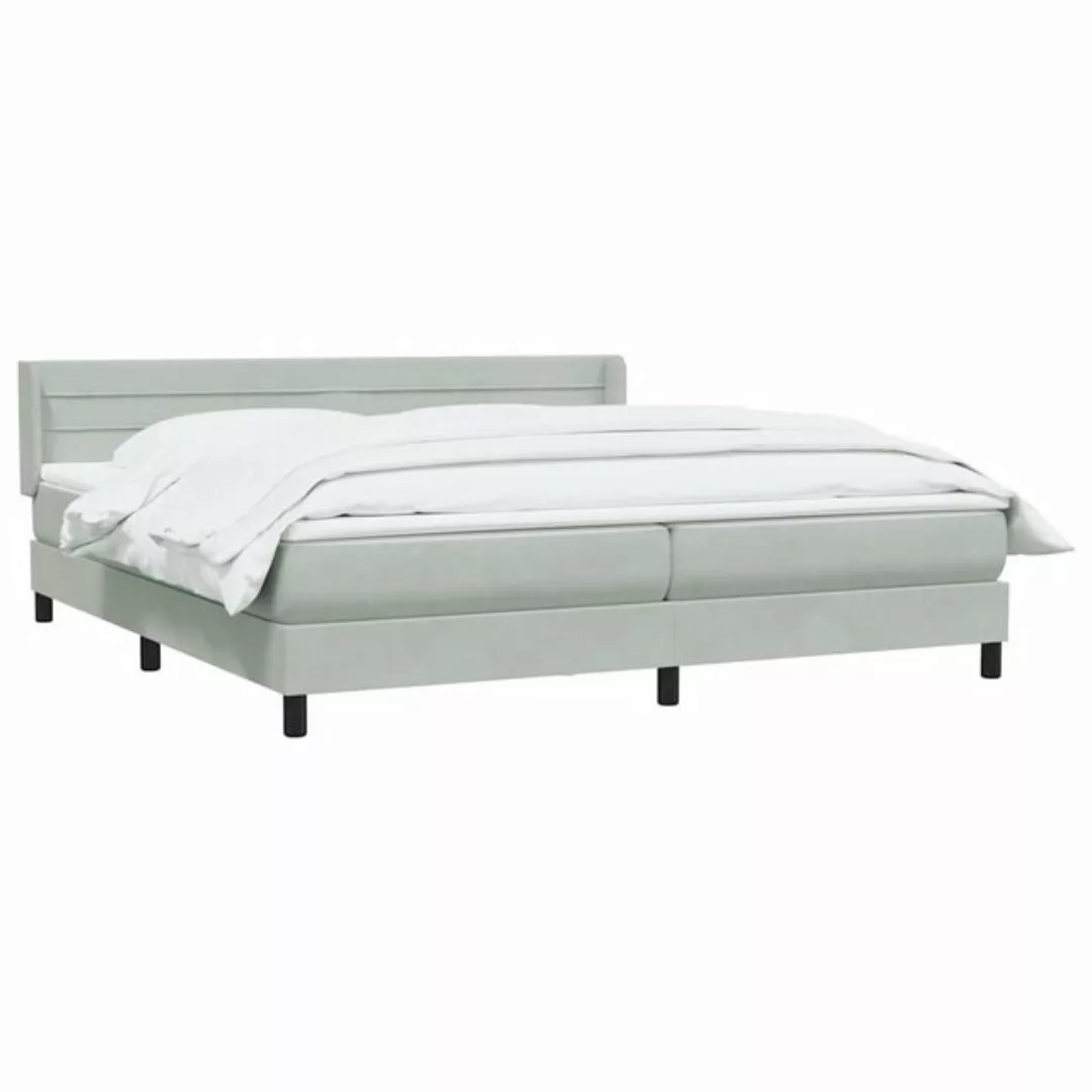 vidaXL Bett Boxspringbett mit Matratze Hellgrau 180x220 cm Samt günstig online kaufen