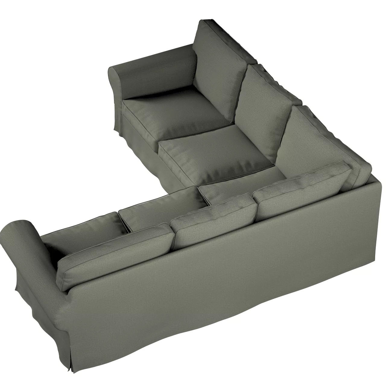 Bezug für Ektorp Ecksofa, grau-beige, Sofahusse für Ektorp Ecksofa, Living günstig online kaufen