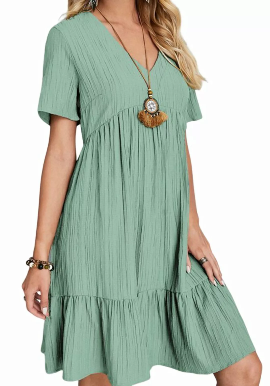 Lovolotti Sommerkleid Kleid Damen LO-KLDE-L04 Kleider Blumenkleid Dress Blu günstig online kaufen
