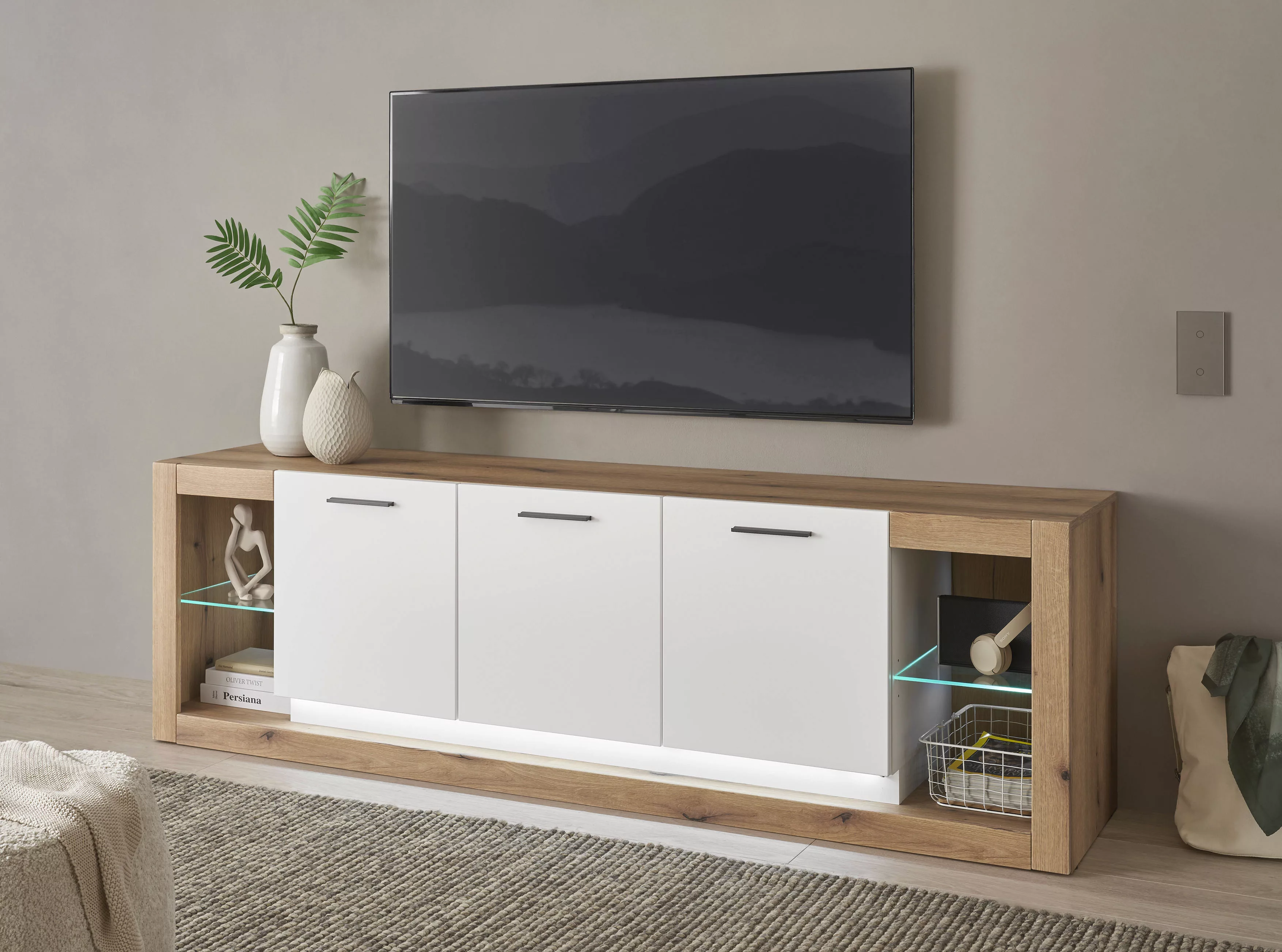 INOSIGN Lowboard "Brixen, moderner TV-Schrank, Kommode in Eiche Evoke Dekor günstig online kaufen