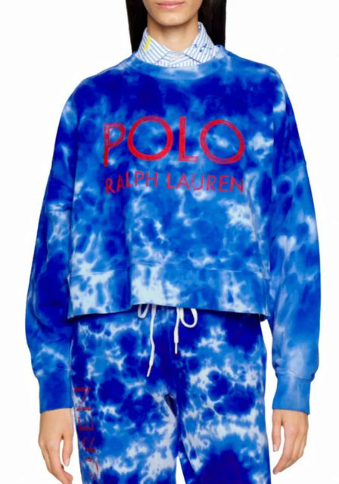 Polo Ralph Lauren Sweatshirt Sweatshirt Cropped Sweater French Terry Batik günstig online kaufen