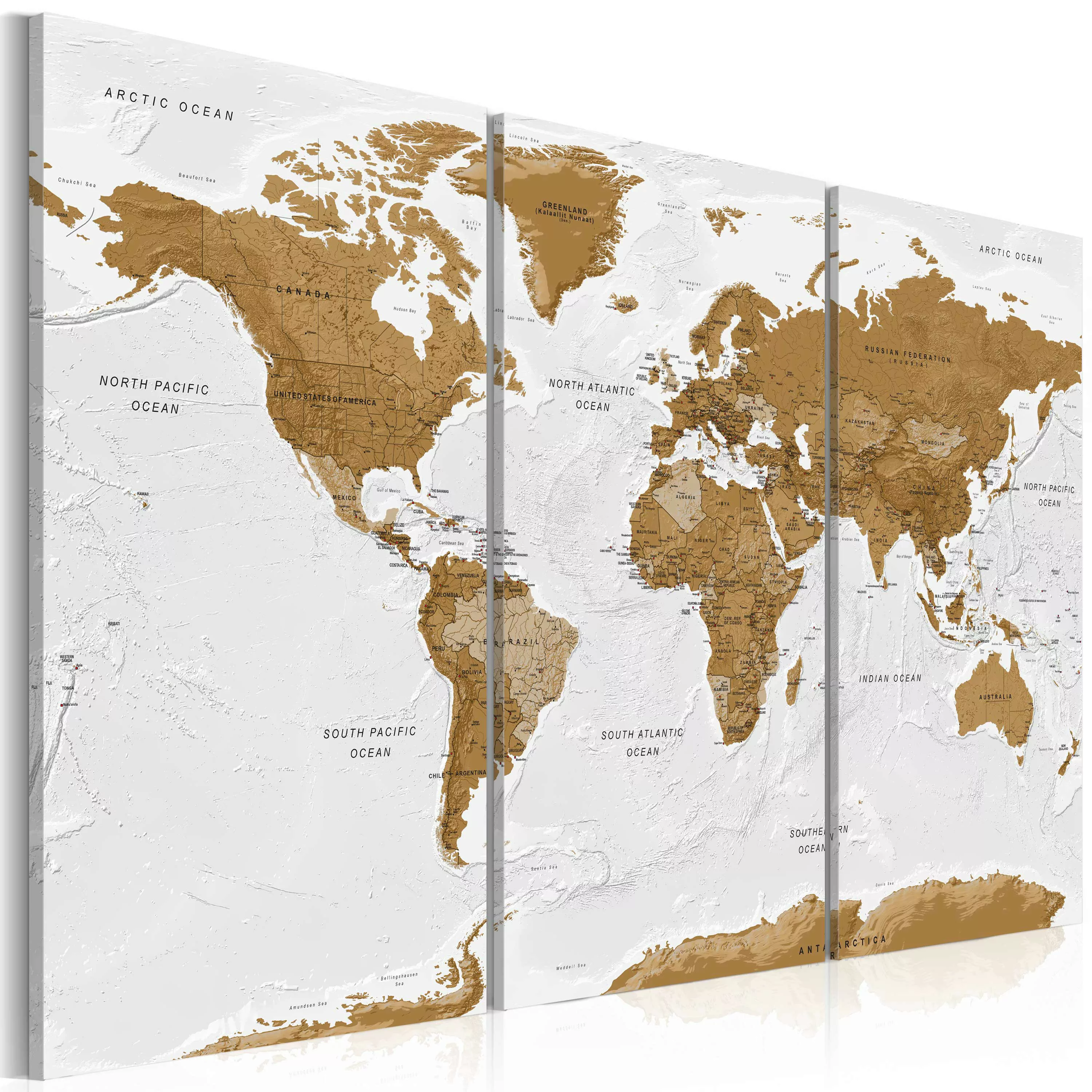 Wandbild - World Map: White Poetry günstig online kaufen