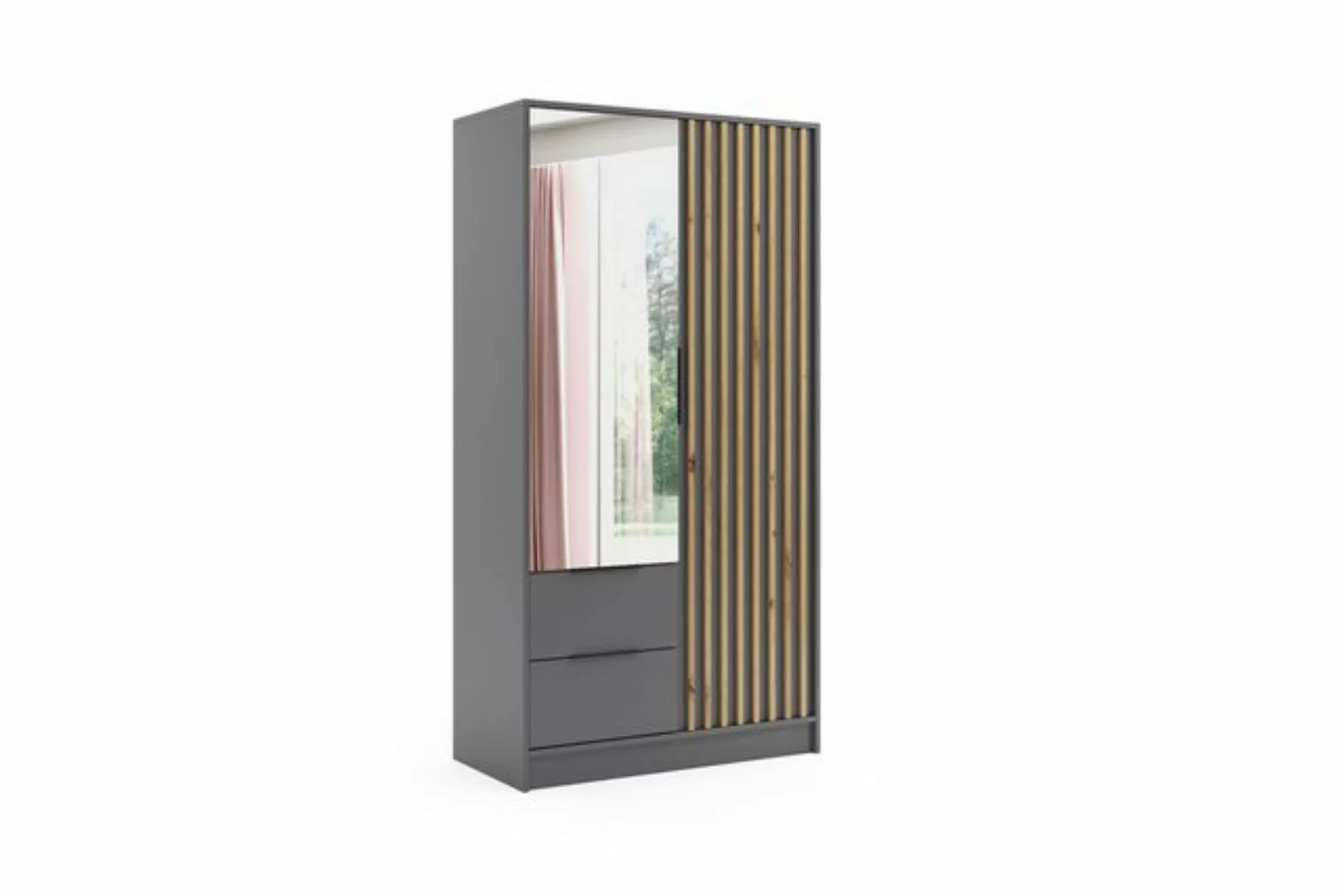 ALTDECOR Drehtürenschrank NELIA (Kleiderschrank Aluminium-Leisten Lamelle, günstig online kaufen