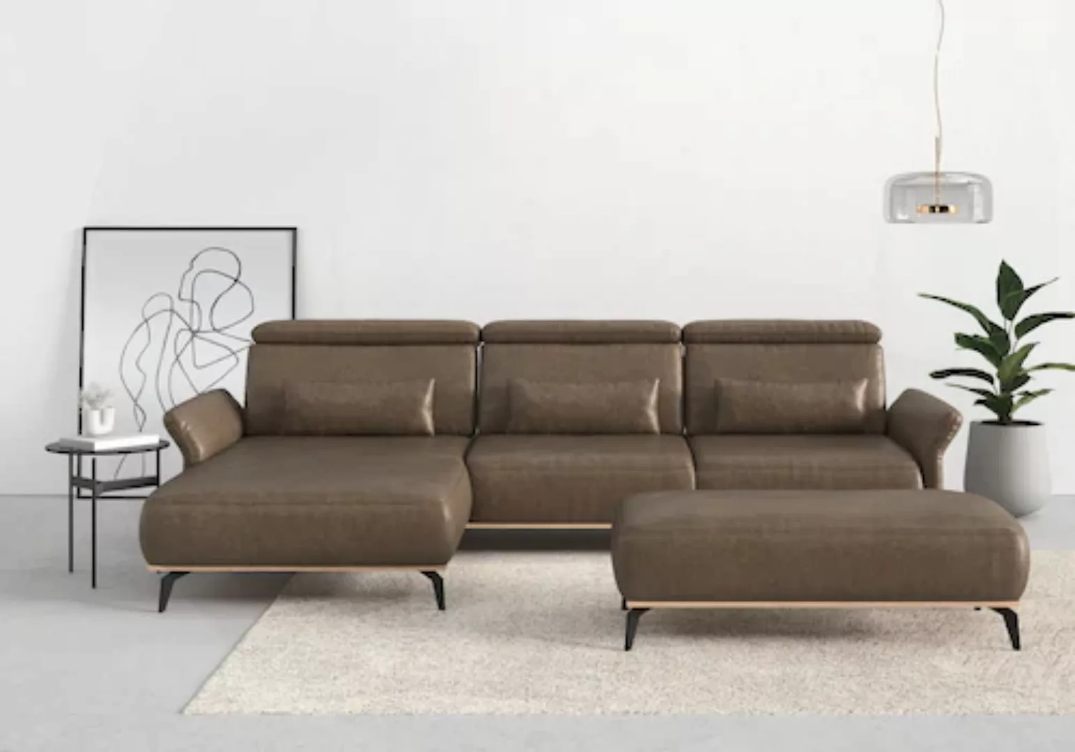 Places of Style Ecksofa "Fjord L-Form", massiv, wahlweise mit Armlehnfunkti günstig online kaufen