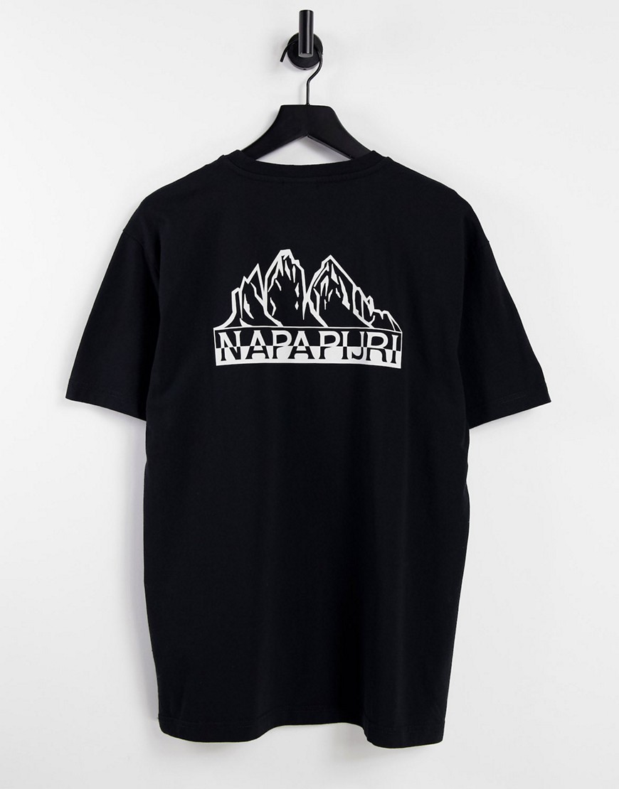 Napapijri – Saretine – T-Shirt in Schwarz mit Rückenprint günstig online kaufen