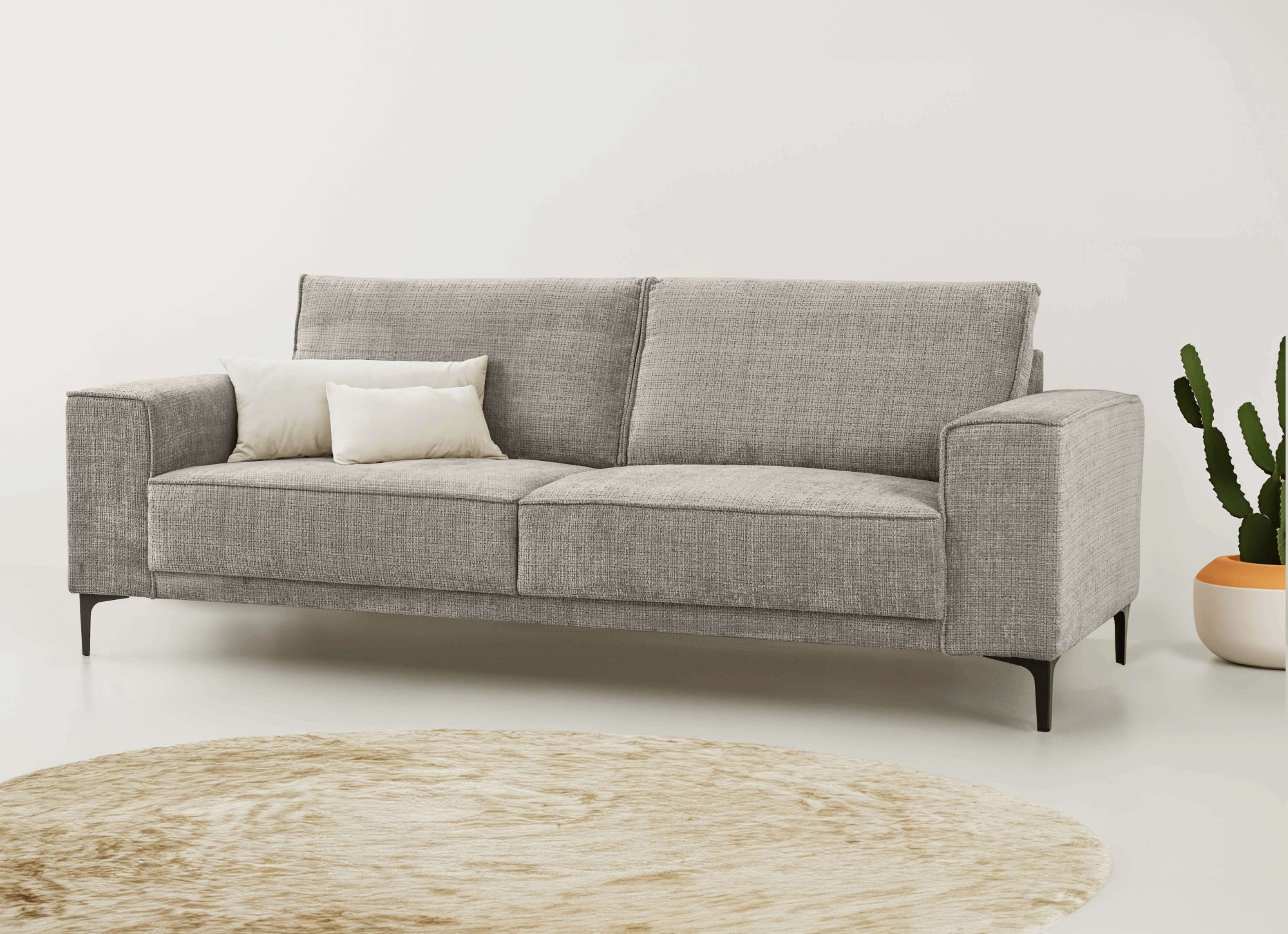 Places of Style 3-Sitzer »3er Sofa Oland, Struktur, Flachgewebe, Luxus-Micr günstig online kaufen