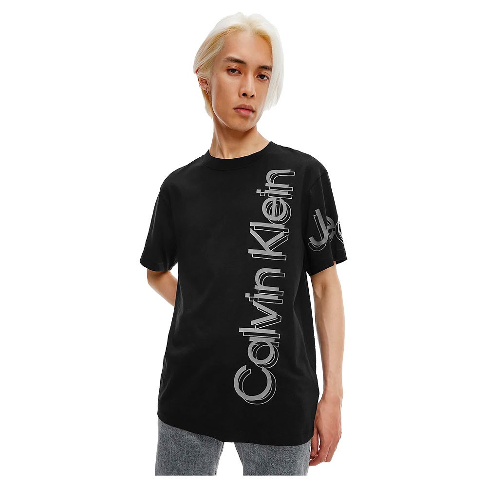 Calvin Klein Jeans Vertical Bold Instit Kurzärmeliges T-shirt S Ck Black günstig online kaufen