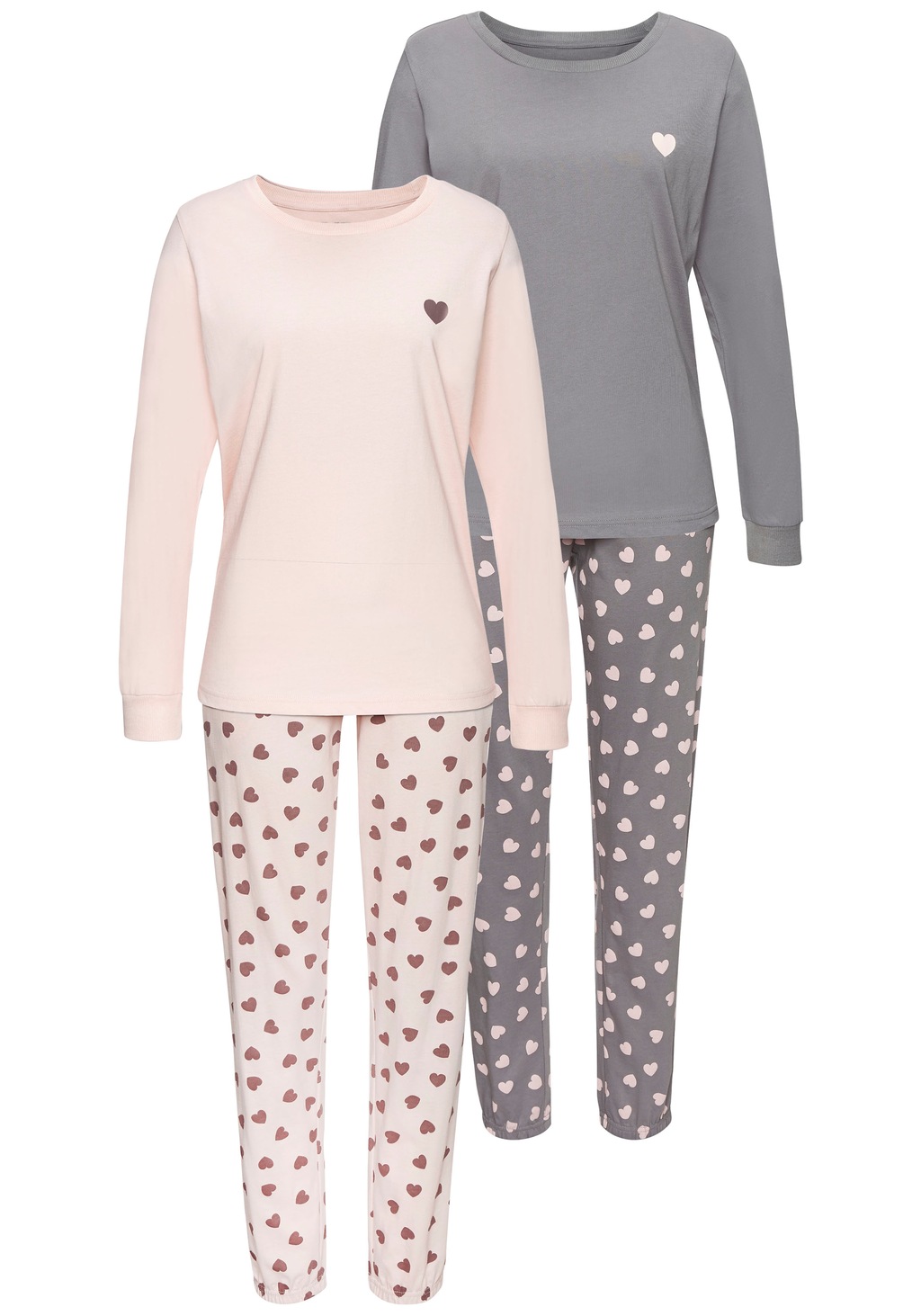 Vivance Dreams Pyjama, (Spar-Set, 4 tlg.), mit süßem Herzmuster günstig online kaufen