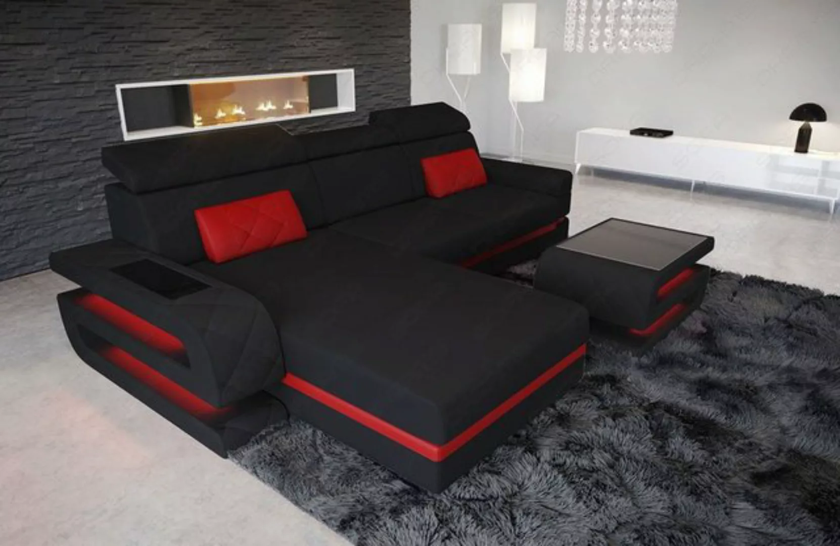 Sofa Dreams Ecksofa Polster Stoffsofa Couch Bologna L Form Stoff Sofa, Mikr günstig online kaufen