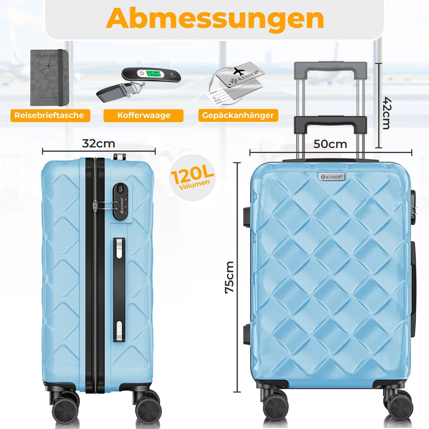 KESSER Hartschalen-Trolley Reisekoffer, 4 Rollen, ABS günstig online kaufen