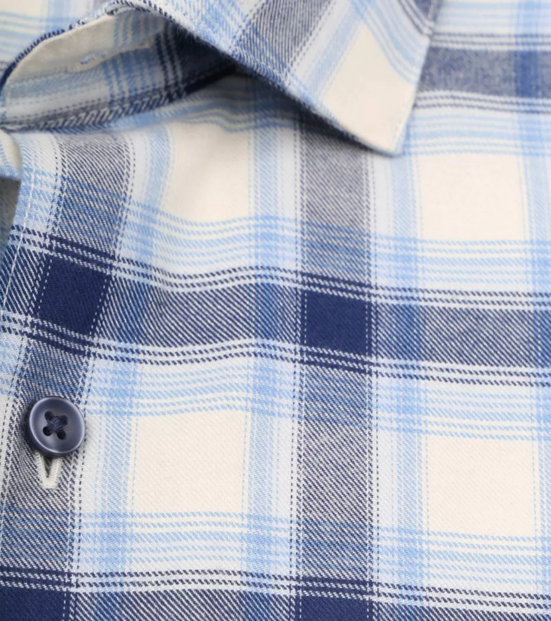 Suitable Hemd Widespread Flanel Kariert Blau - Größe 42 günstig online kaufen