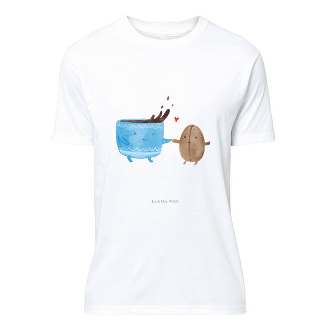 Mr. & Mrs. Panda T-Shirt Kaffee Bohne - Weiß - Geschenk, Lustiges T-Shirt, günstig online kaufen