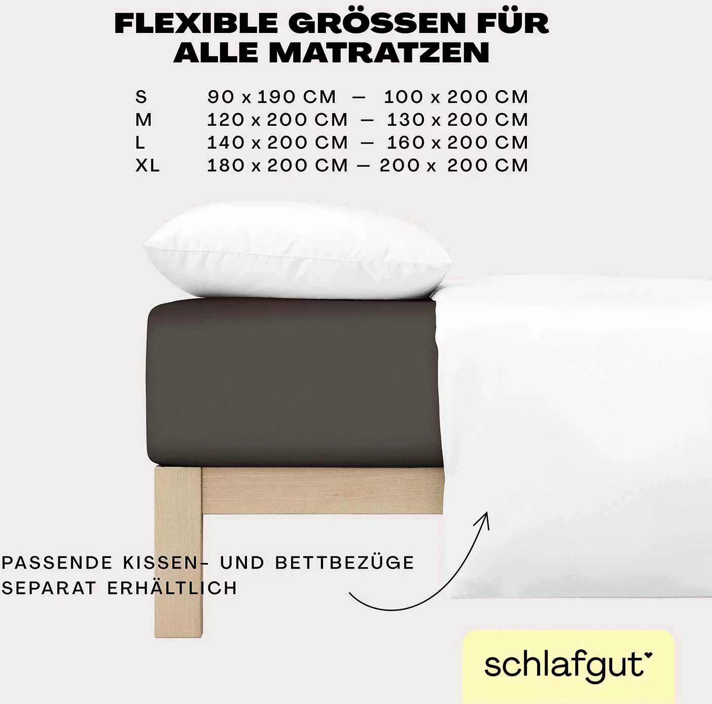 Schlafgut Spannbettlaken »EASY aus 100% Baumwolle, weich & saugfähig, Marke günstig online kaufen