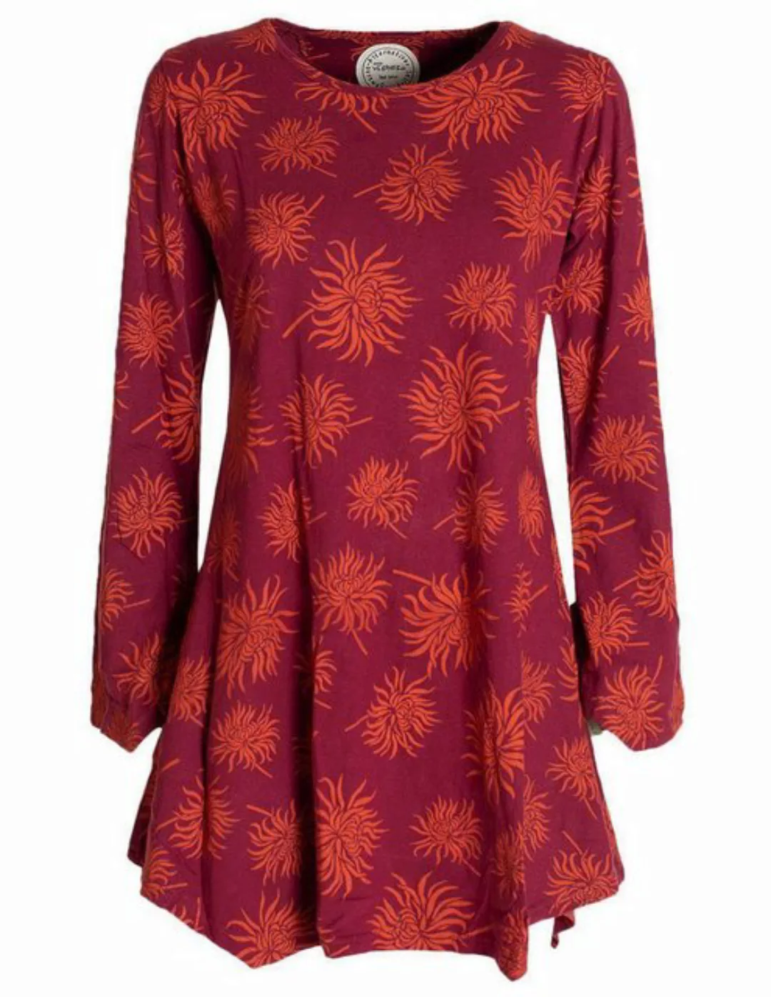 Vishes Tunikakleid Vishes - Langarm Damen Blumen-Tunika Shirt-Kleid Glocken günstig online kaufen