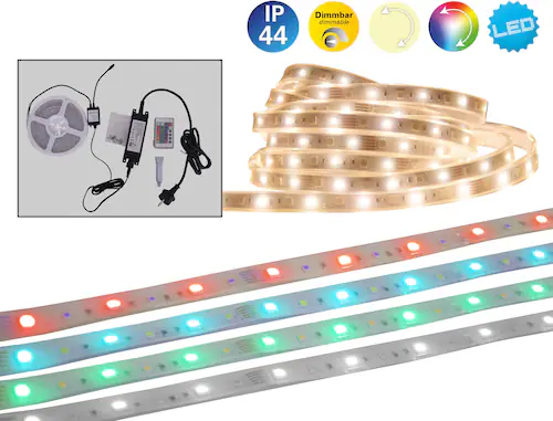 näve LED Stripe »Outdoor«, Farbwechsel, Dimmfunktion, Fernbedienung, Länge günstig online kaufen