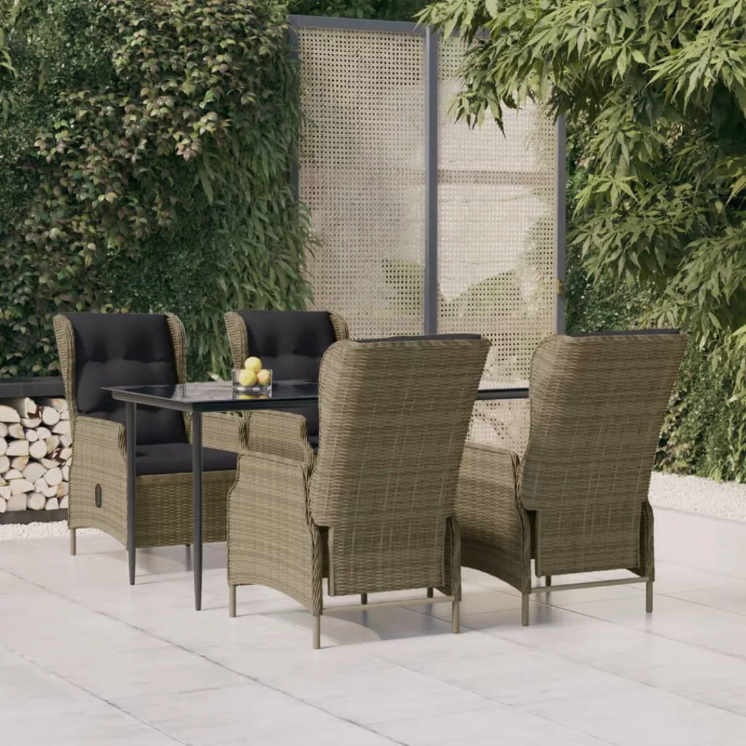 Vidaxl 5-tlg. Garten-essgruppe Braun Poly Rattan günstig online kaufen