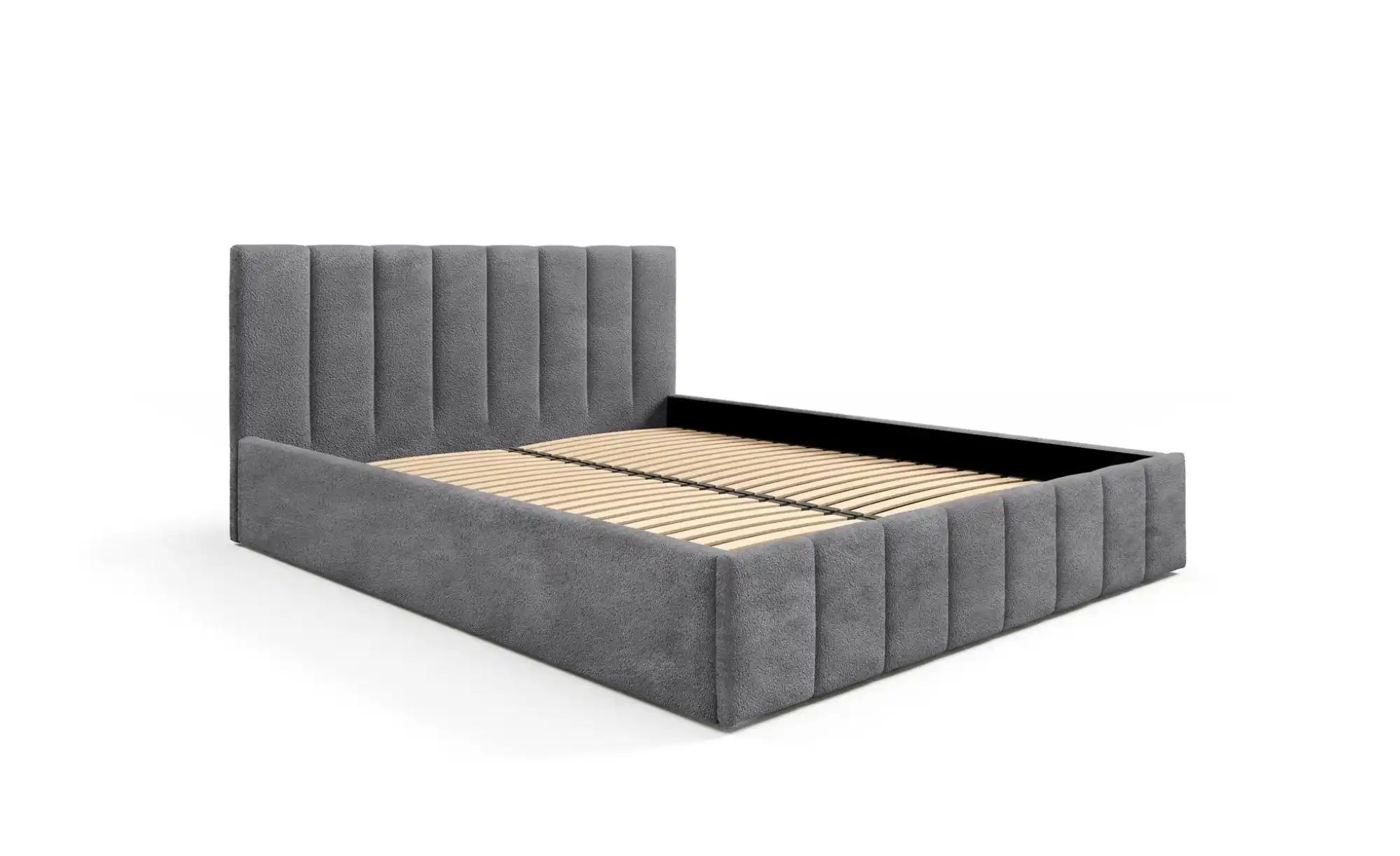 Polsterbett mit Bettkasten Eyla ¦ grau ¦ Maße (cm): H: 90 Betten > Polsterb günstig online kaufen