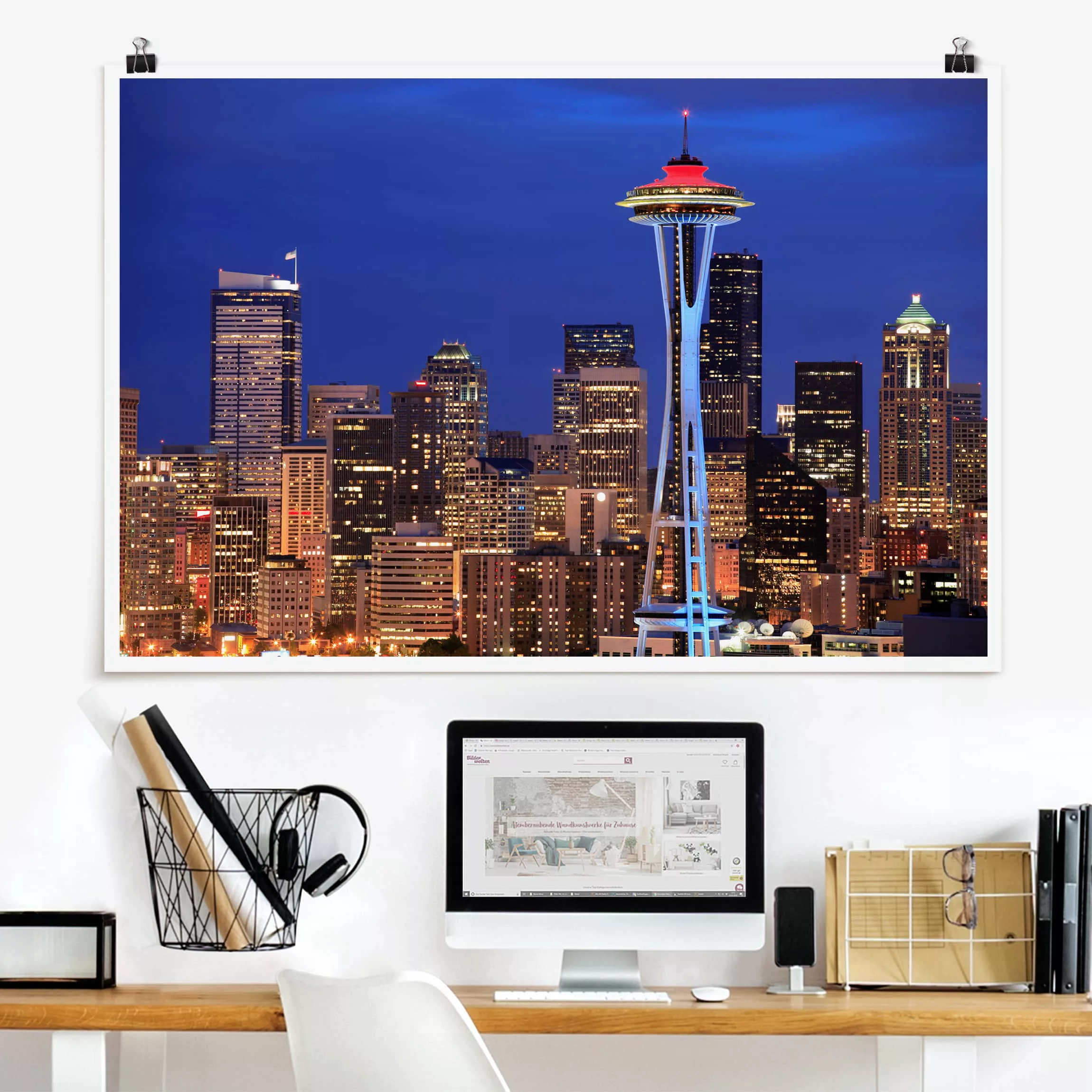 Poster Architektur & Skyline - Querformat Seattle günstig online kaufen