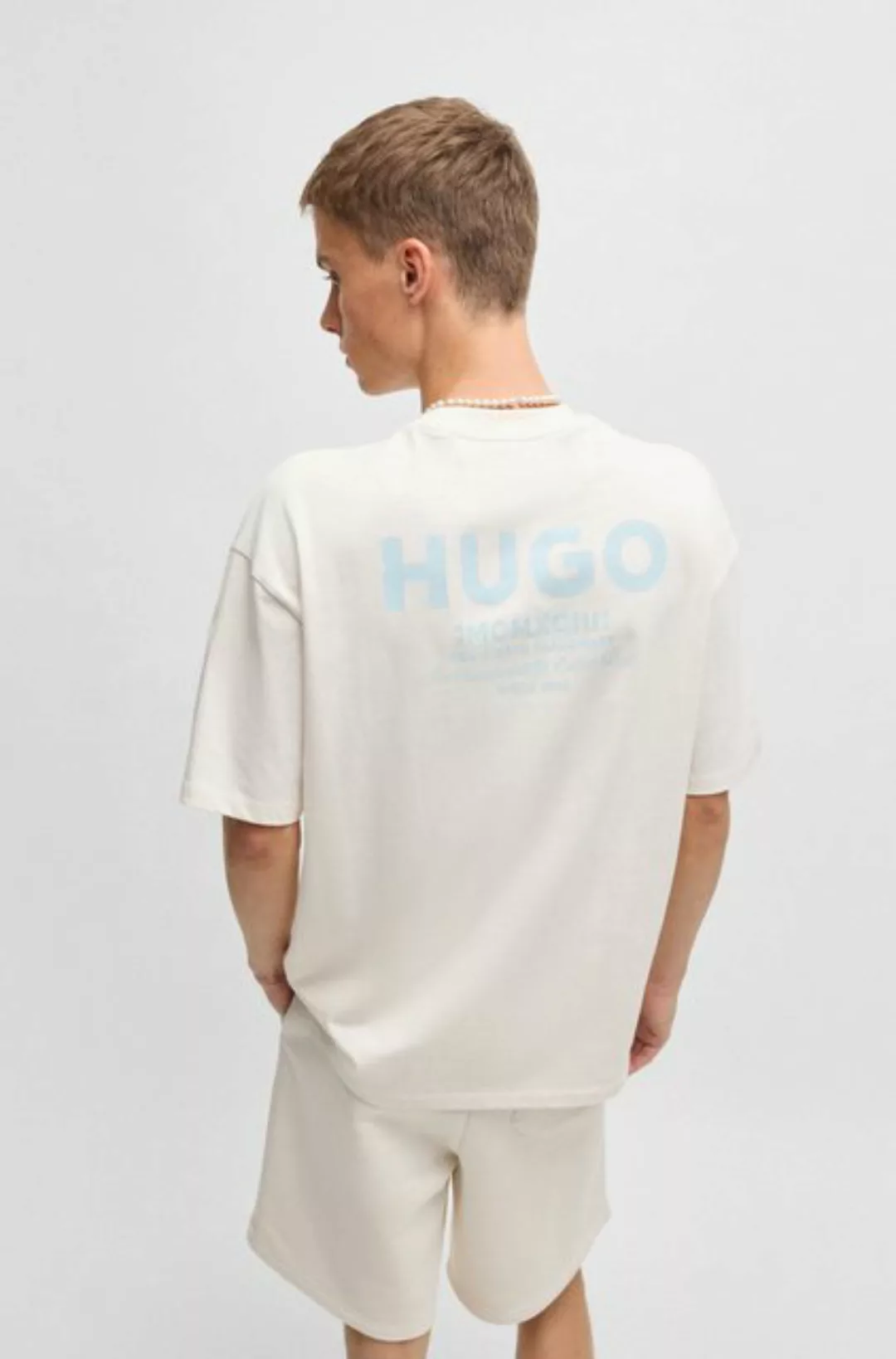 HUGO Blue T-Shirt Nalono mit Logodruck, Oversized Look mit Backprint günstig online kaufen