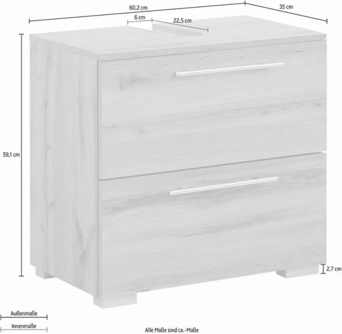 Schildmeyer Waschbeckenunterschrank Carlos Breite 60 cm günstig online kaufen