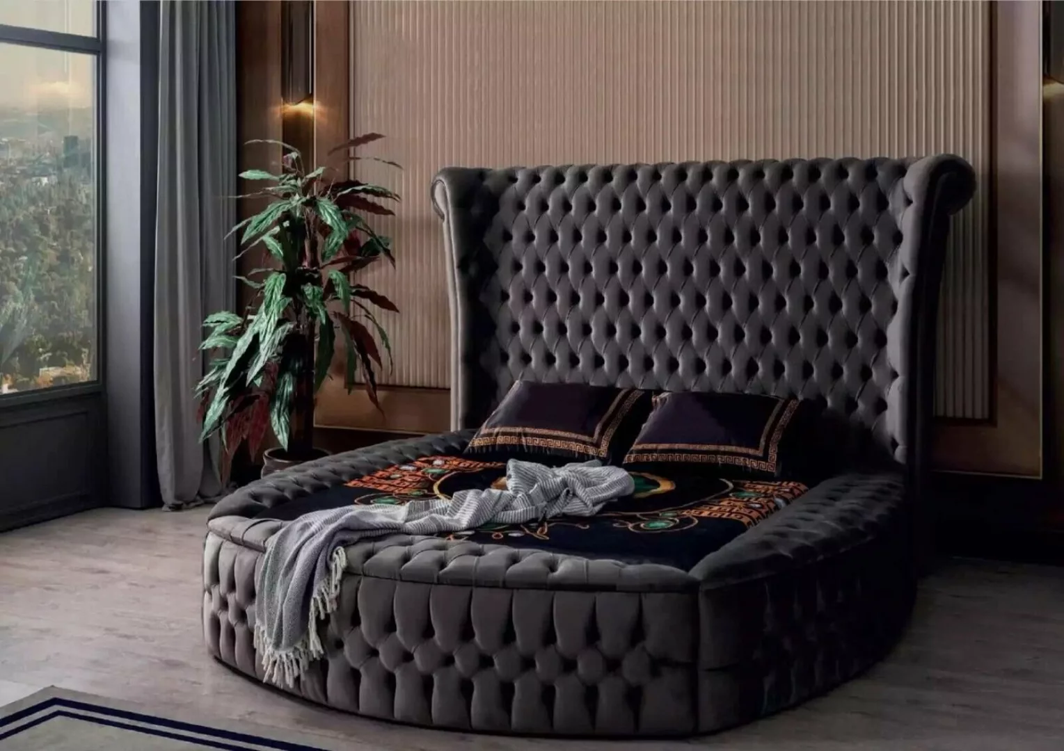 JVmoebel Bett Chesterfield Polsterbett Luxus Schlafzimmer Design Betten Tex günstig online kaufen