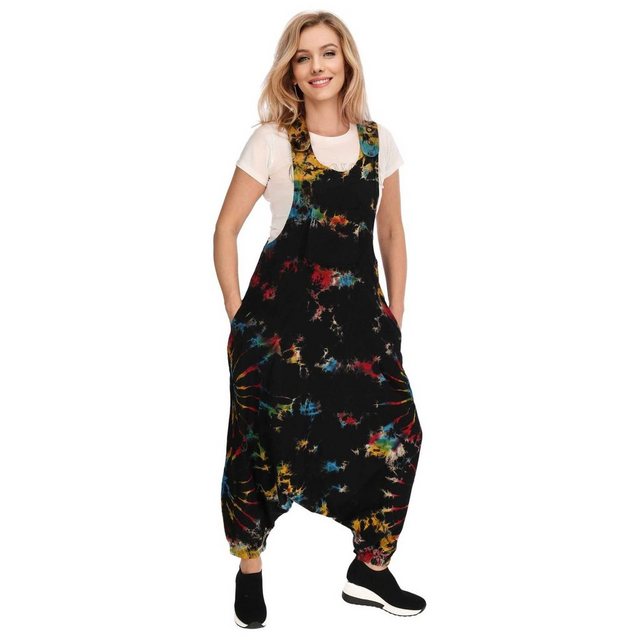 KUNST UND MAGIE Latzhose Tie Dye Batik Latzhose Haremshose Hose Psy 70er Bo günstig online kaufen