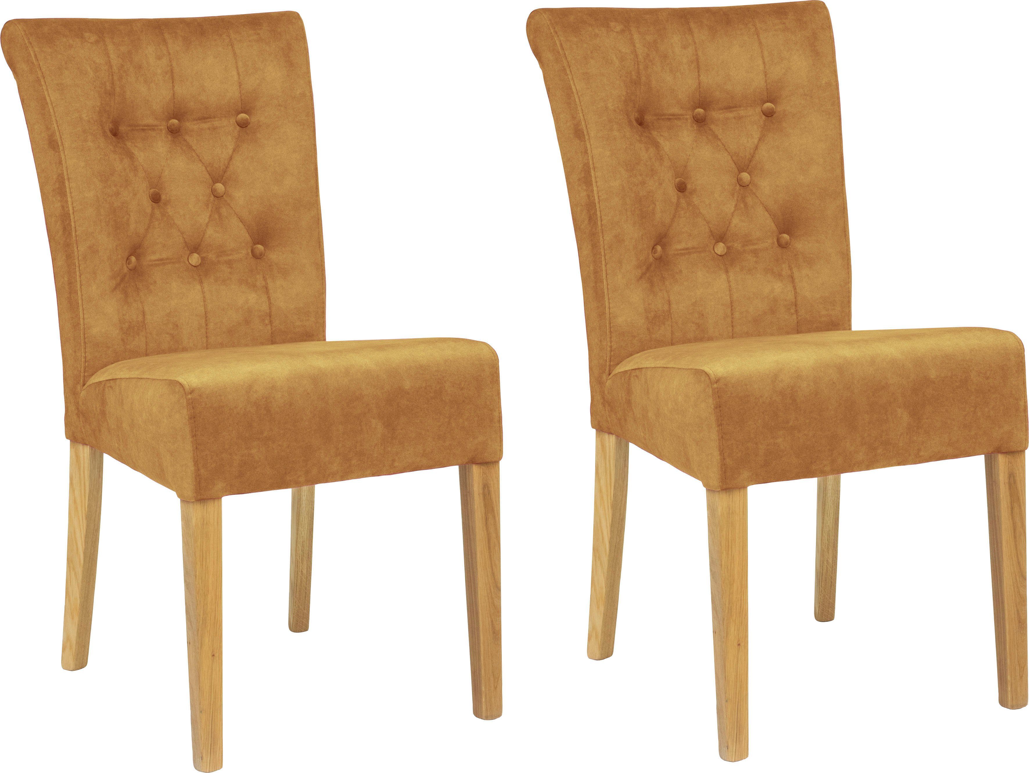 Home affaire Polsterstuhl "Queen", (Set), 2 St., Samtvelours, Esszimmerstuh günstig online kaufen