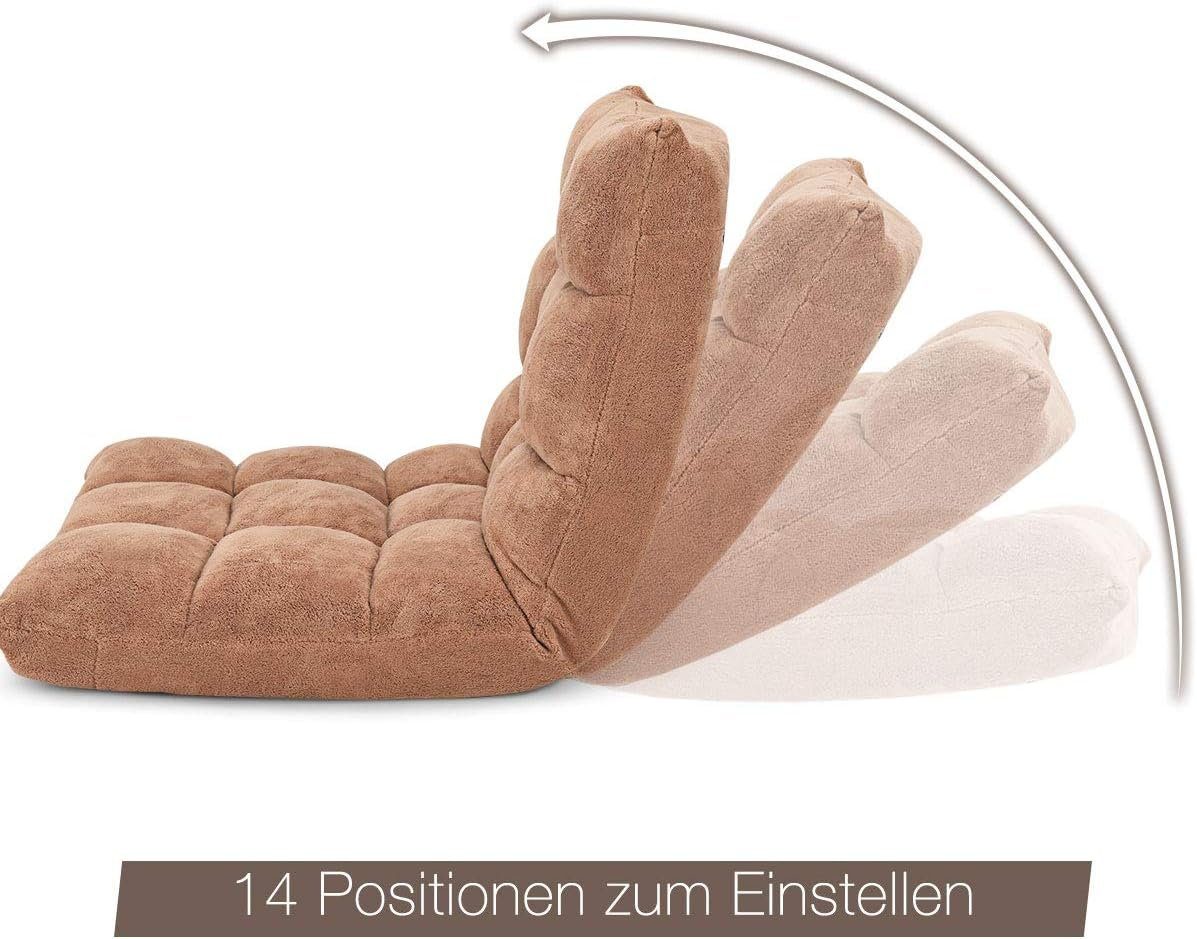 KOMFOTTEU Sessel Bodenstuhl faltbar, mit Einstellbarer günstig online kaufen