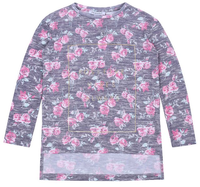 Sarcia.eu Langarmbluse Graue Bluse mit Rosen gemustert 11-12 Jahre günstig online kaufen