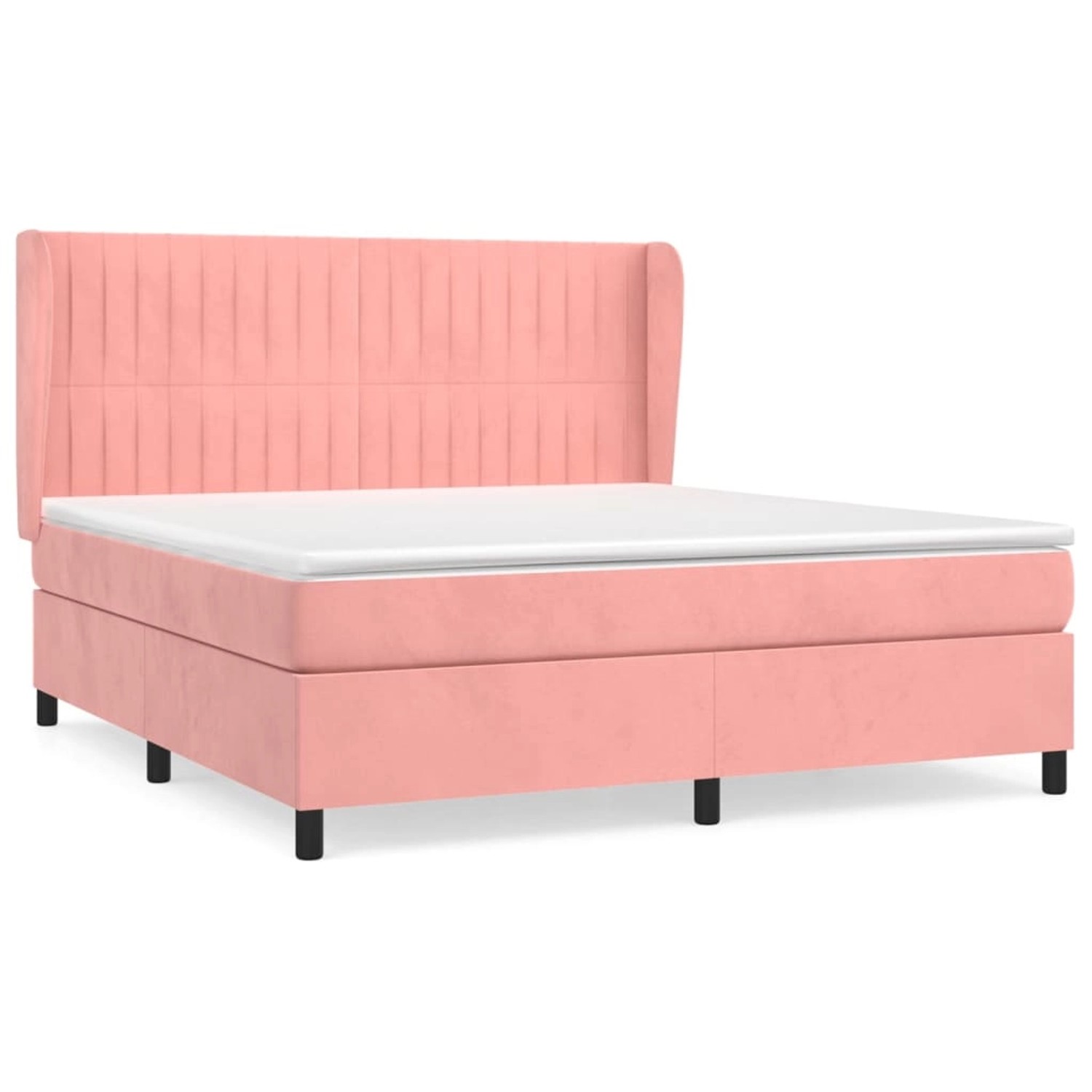 vidaXL Boxspringbett mit Matratze Rosa 160x200 cm Samt1396278 günstig online kaufen