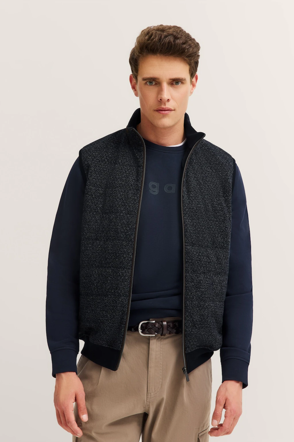 bugatti Sweatweste "Regular Fit", mit Stehkragen und aus reine Baumwolle günstig online kaufen