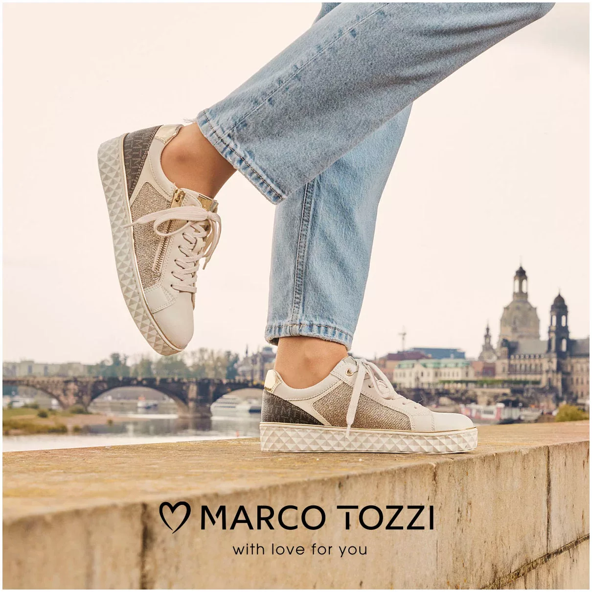 MARCO TOZZI Plateausneaker, Freizeitschuh, Halbschuh, Schnürschuh mit seitl günstig online kaufen