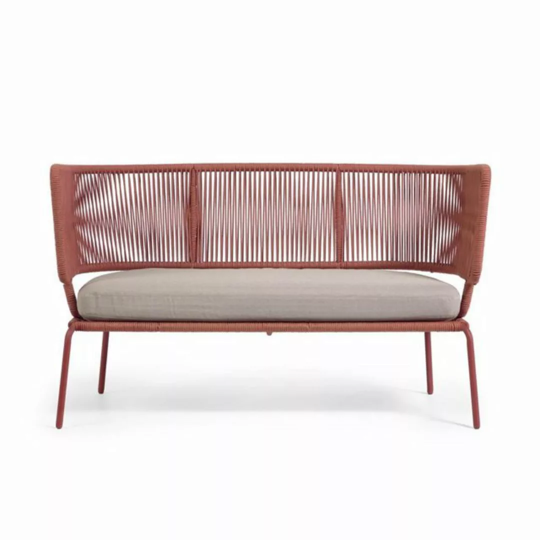 Natur24 Sofa Nadin 2-Sitzer mit Seil in Terrakotta-Farbe 135cm Couch günstig online kaufen