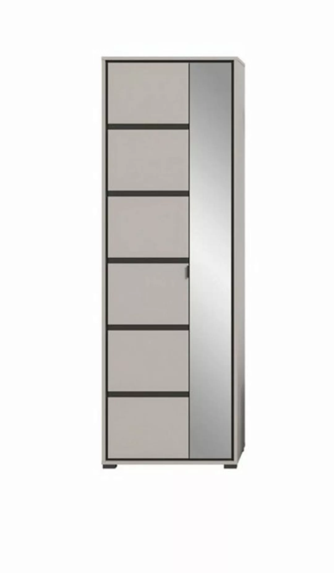 xonox.home Garderobenschrank in grau mit 2 Türen und 6 Fächern. Abmessungen günstig online kaufen