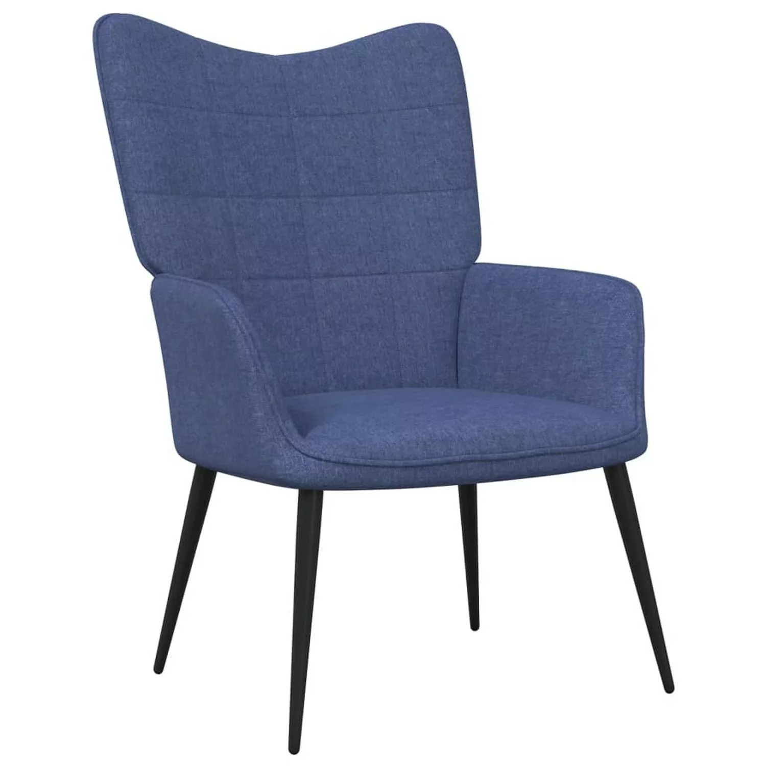 Relaxsessel Mit Hocker 62x68,5x96 Cm Blau Stoff günstig online kaufen