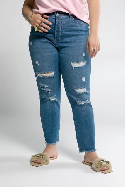 Studio Untold Funktionshose Mom-Jeans destroyed 5-Pocket Fransensaum günstig online kaufen