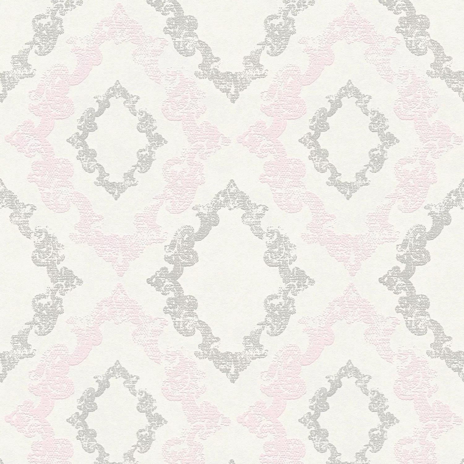 Bricoflor Barock Tapete in Rosa Grau Ideal für Mädchenzimmer und Schlafzimm günstig online kaufen