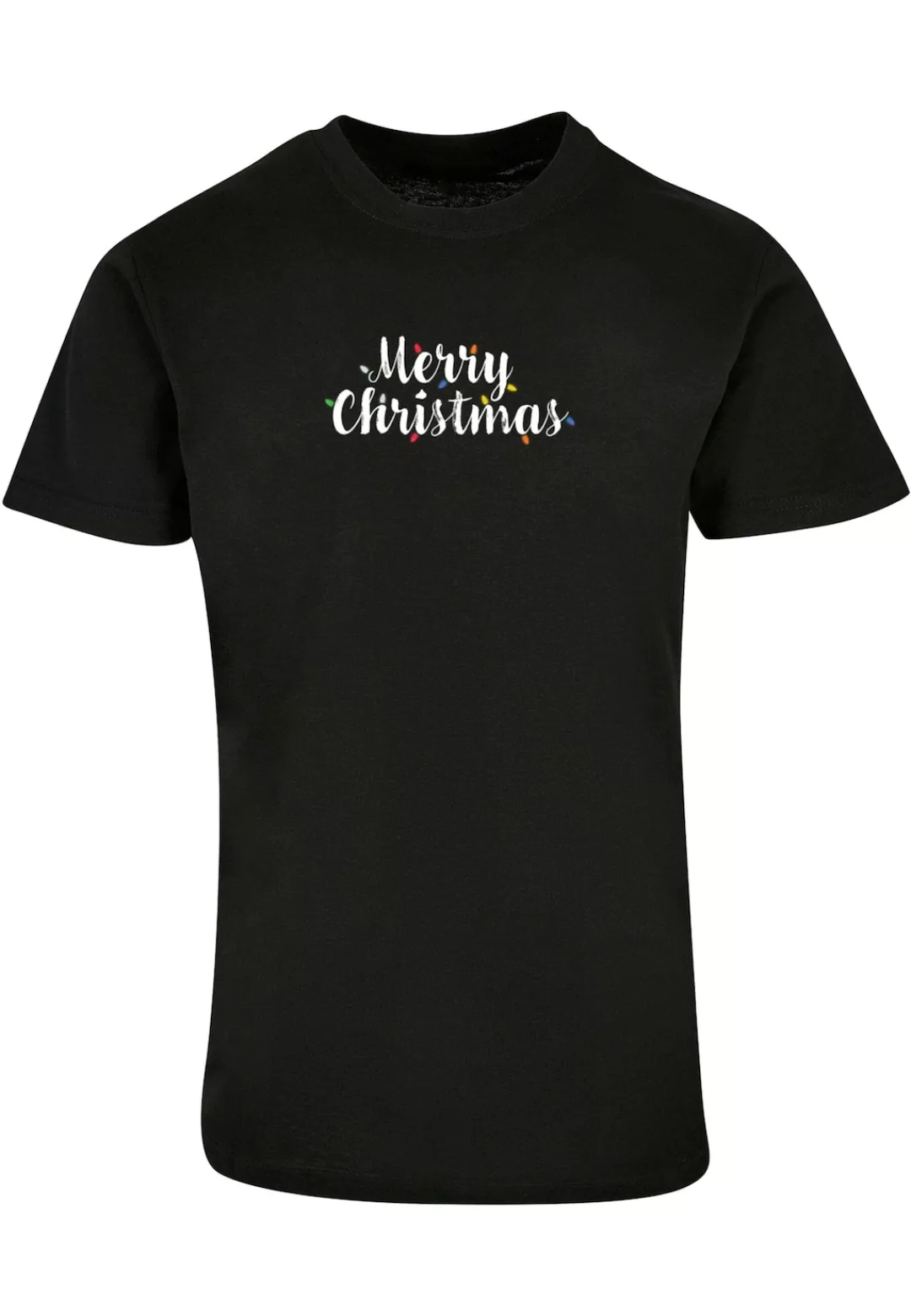 Merchcode T-Shirt "Merchcode Herren Merry Christmas Lights Basic Round Neck günstig online kaufen