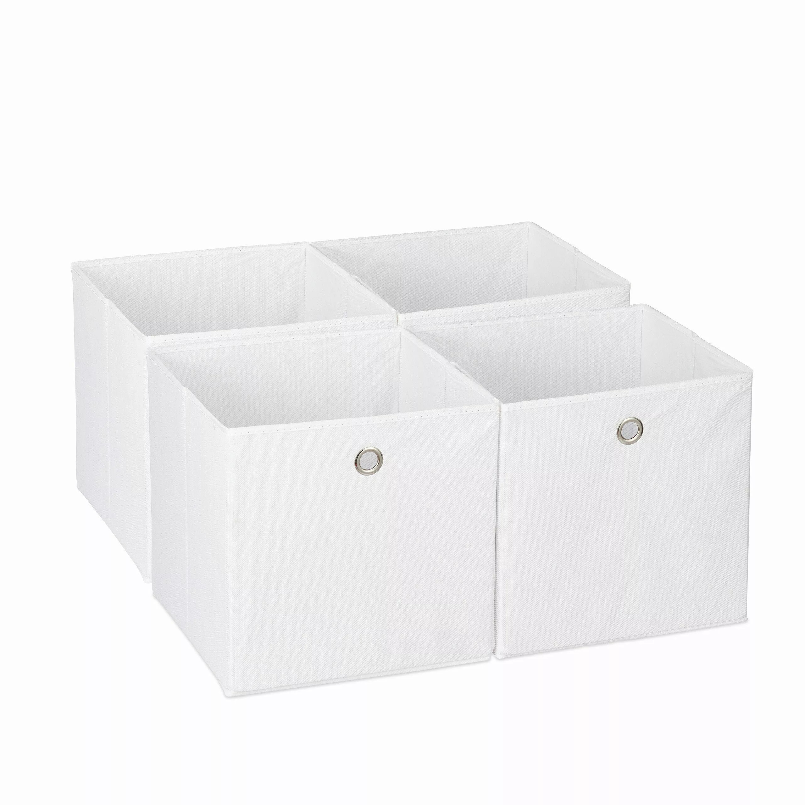 relaxdays Aufbewahrungsbox im 4er Set, Weiß günstig online kaufen