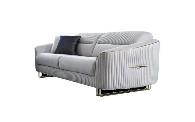 JVmoebel 3-Sitzer Sofa 3 Sitzer Polstersofa Weiß Textil Sitz Design Couch M günstig online kaufen